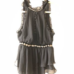 Black embellished dress top